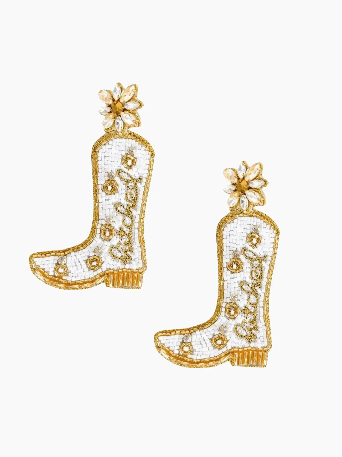 Gold Hitched Boot Earrings